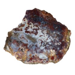   Kalcedon, piros jáspis, mohaachát egyoldalon csiszolt ásvány szelet 150x120x30 mm (magyar)