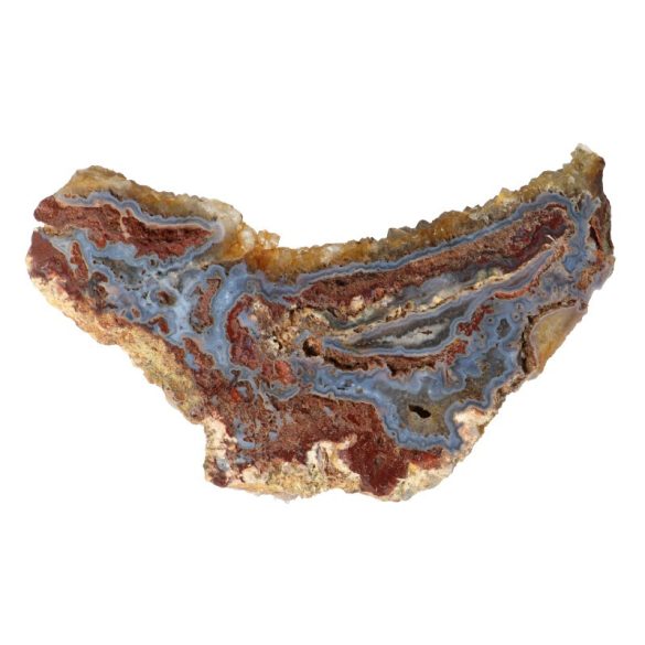 Piros jáspis, kalcedon, citrin egyoldalon csiszolt ásvány szelet 100x60x30 mm (magyar)