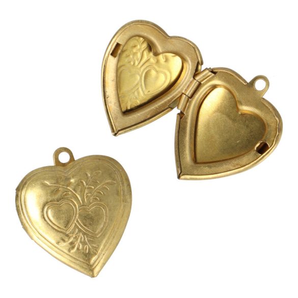 Nyitható szív medál, arany színű (1 db)