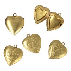 Nyitható szív medál, arany színű (5 db)