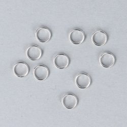 Dupla karika, 6 mm, ezüst szín (10 db)