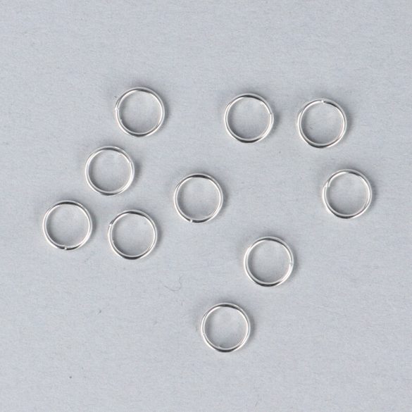 Dupla karika, 6 mm, ezüst szín (10 db)