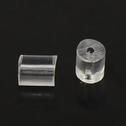 Fülbevaló hátlap, henger forma, műanyag (kb. 100 db)