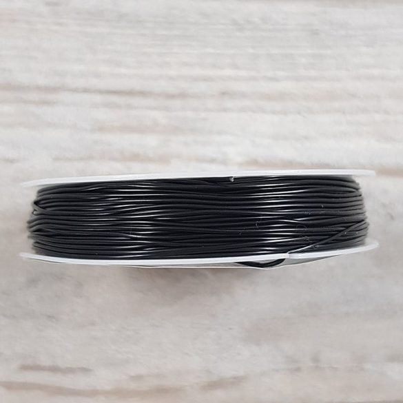 Gumidamil, fekete, 0,8 mm (kb. 10 m)