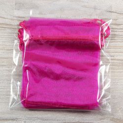 Organza tasak, kb. 10x12 cm, pink (10 db)