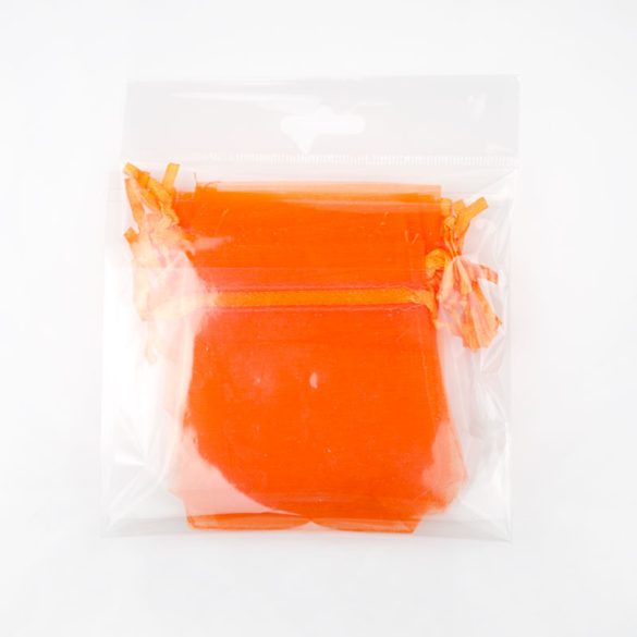 Organza tasak, kb. 7x9 cm, narancssárga (10 db)