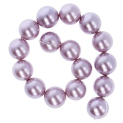 Shell pearl alapanyagszál, világoslila, golyós, 12 mm