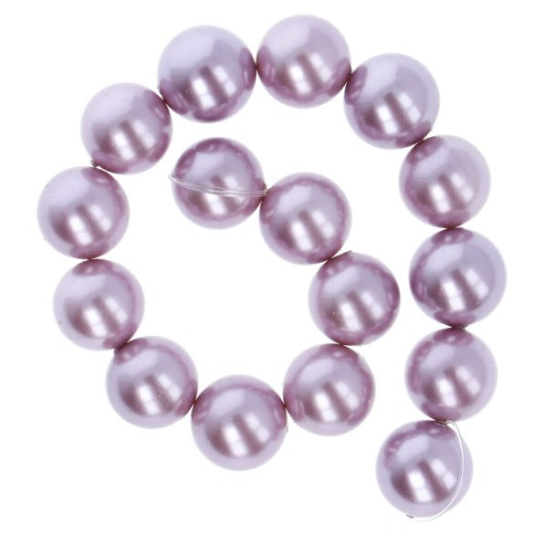 Shell pearl alapanyagszál, világoslila, golyós, 12 mm