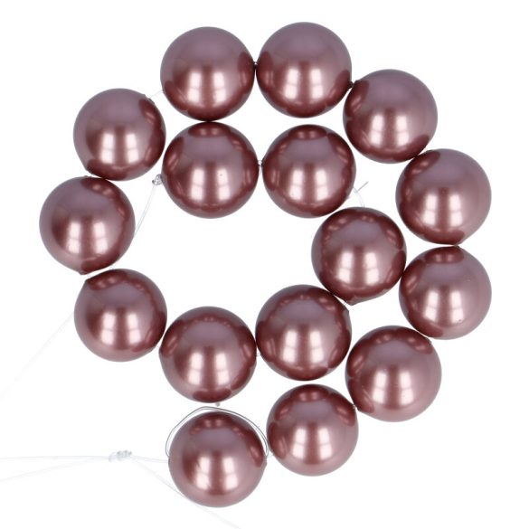 Shell pearl alapanyagszál, mályva, golyós, 12 mm, 19 cm