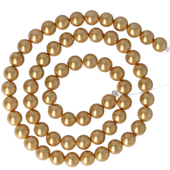 Shell pearl alapanyagszál, világosbarna, golyós, 6 mm