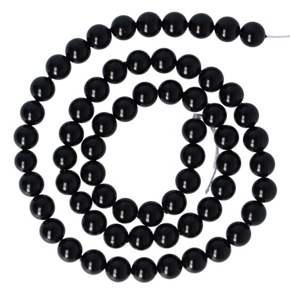 Shell pearl alapanyagszál, fekete, golyós, 6 mm